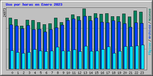 Uso por horas en Enero 2023