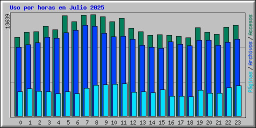 Uso por horas en Julio 2025