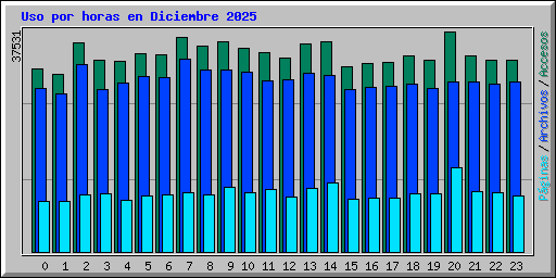 Uso por horas en Diciembre 2025